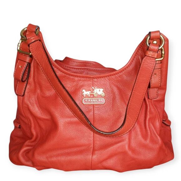 COACH VINTAGE PERSIMMON MADISON MAGGIE HOBO SHOULDER BAG & DUST BAG  EUC - Picture 3 of 12